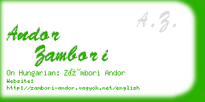 andor zambori business card
